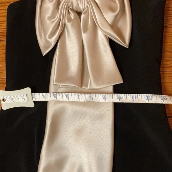 ABS Allen Schwartz Black Satin Strapless Dress - Picture 9 of 11